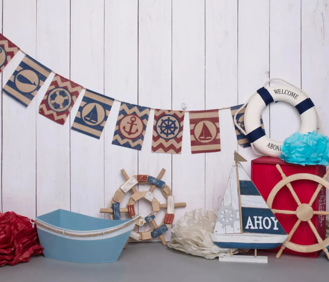 Nautical Blues 12X10 Ultracloth ( 144 X 120 Inch ) Backdrop