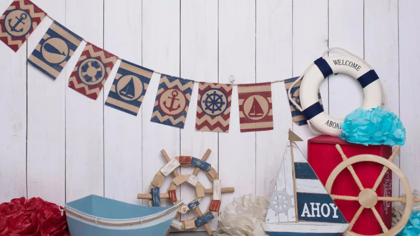 Nautical Blues 14X8 Ultracloth ( 168 X 96 Inch ) Backdrop