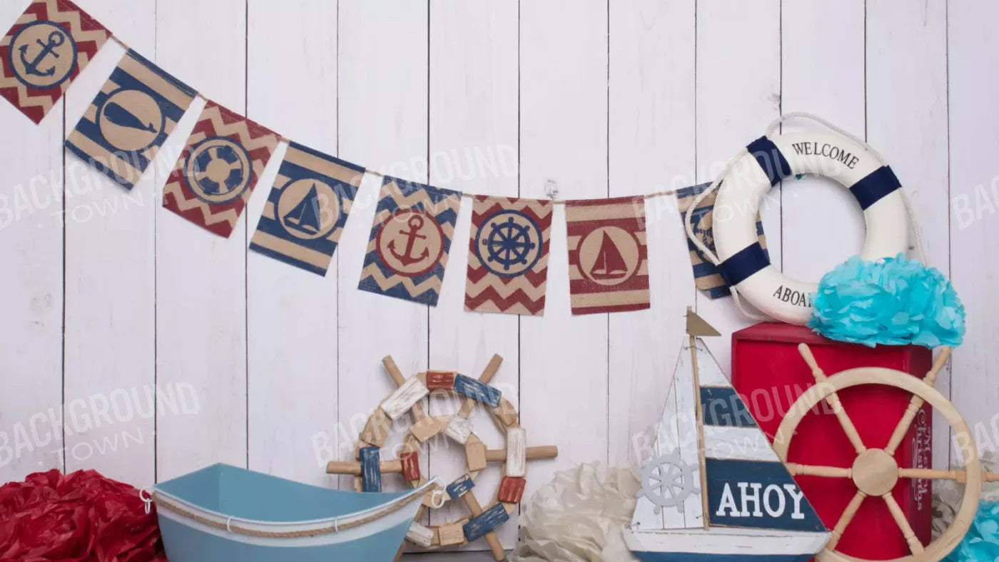 Nautical Blues 14X8 Ultracloth ( 168 X 96 Inch ) Backdrop