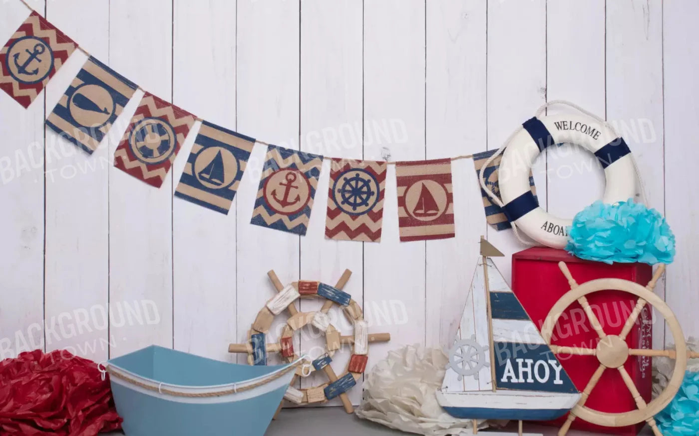 Nautical Blues 14X9 Ultracloth ( 168 X 108 Inch ) Backdrop