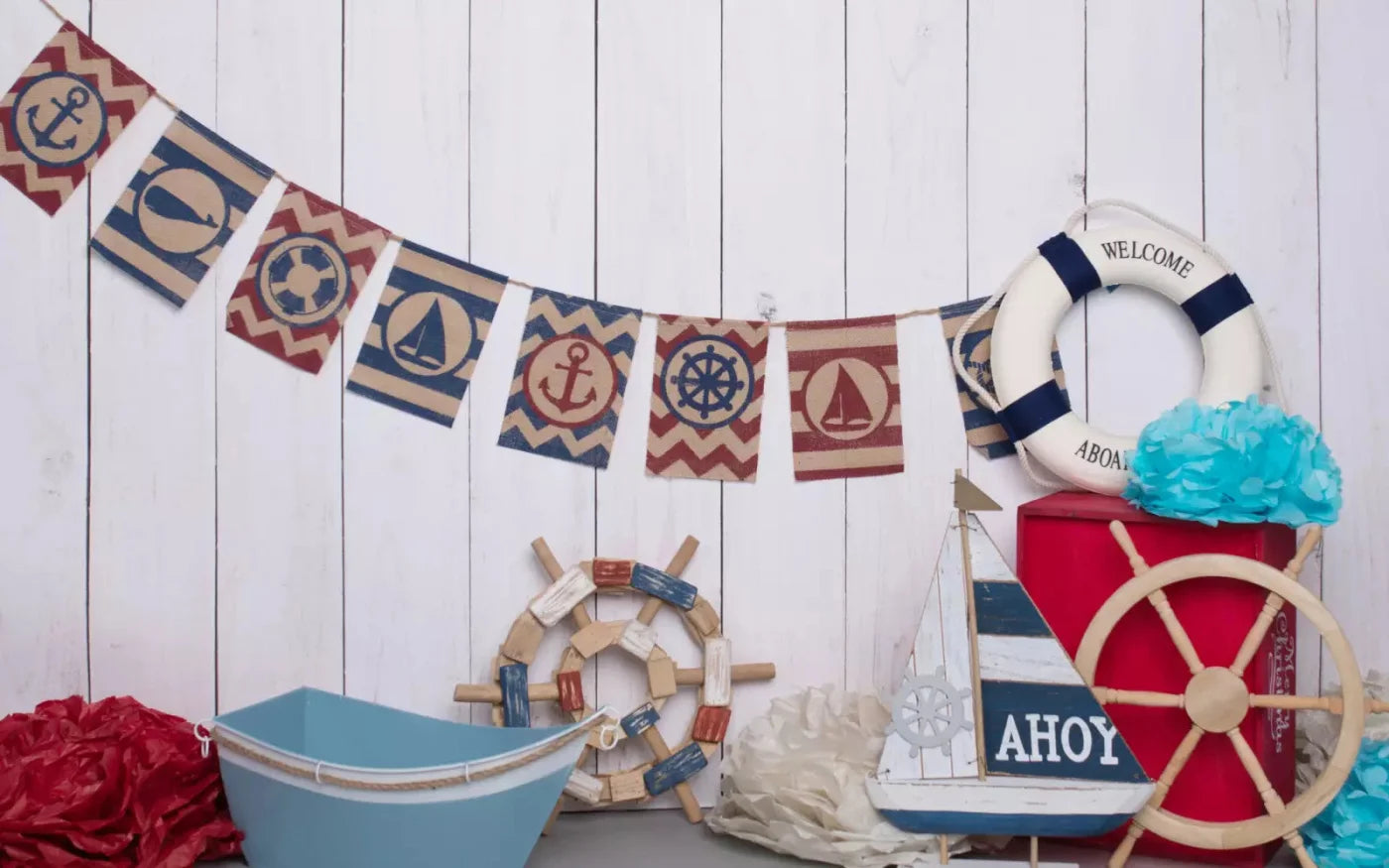 Nautical Blues 14X9 Ultracloth ( 168 X 108 Inch ) Backdrop