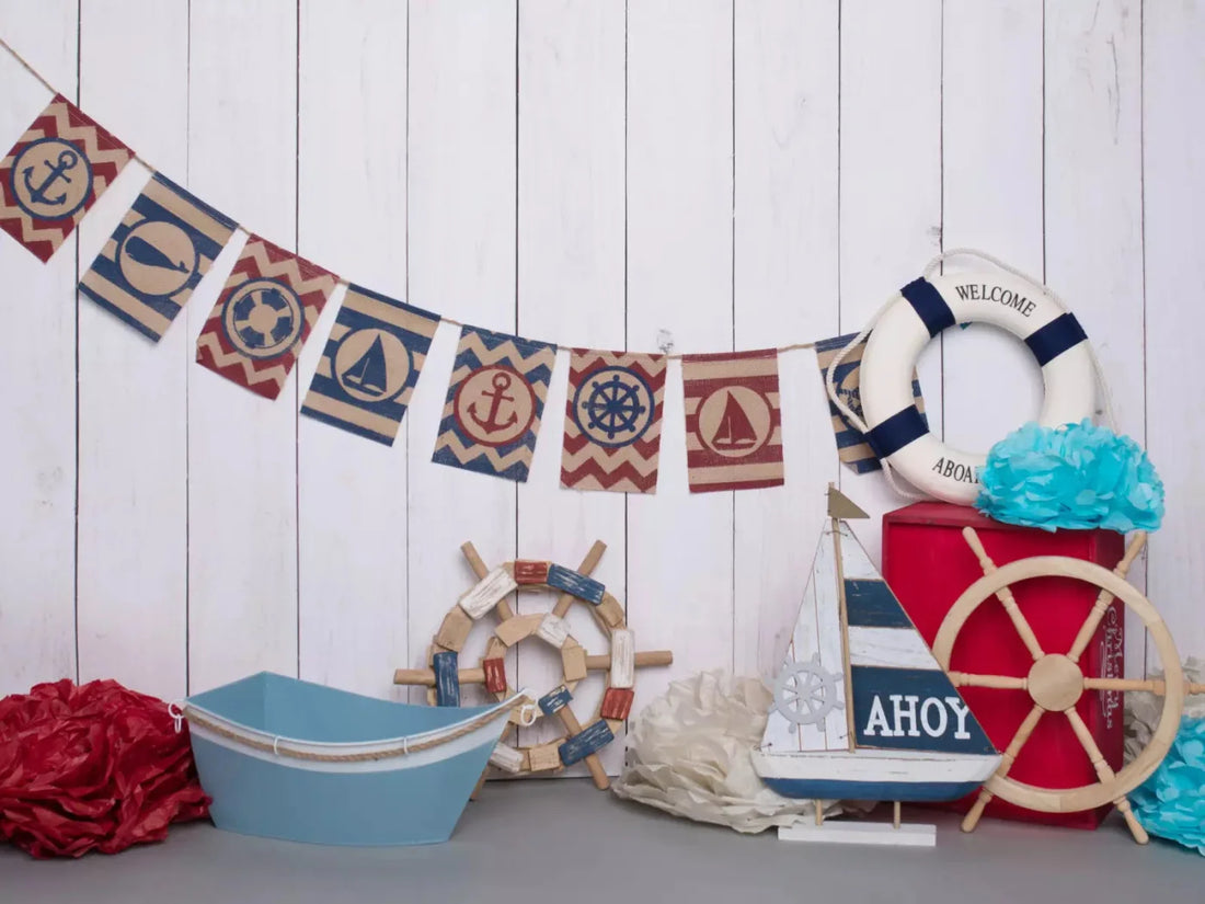 Nautical Blues 68X5 Fleece ( 80 X 60 Inch ) Backdrop