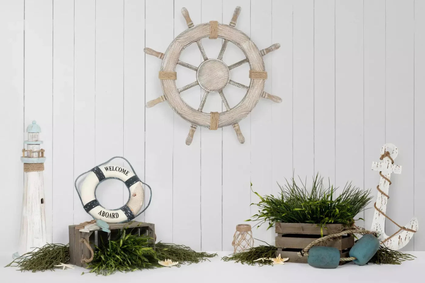 Nautical Blues 8X5 Ultracloth ( 96 X 60 Inch ) Backdrop