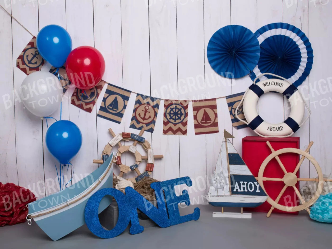 Nautical One 10X8 Fleece ( 120 X 96 Inch ) Backdrop