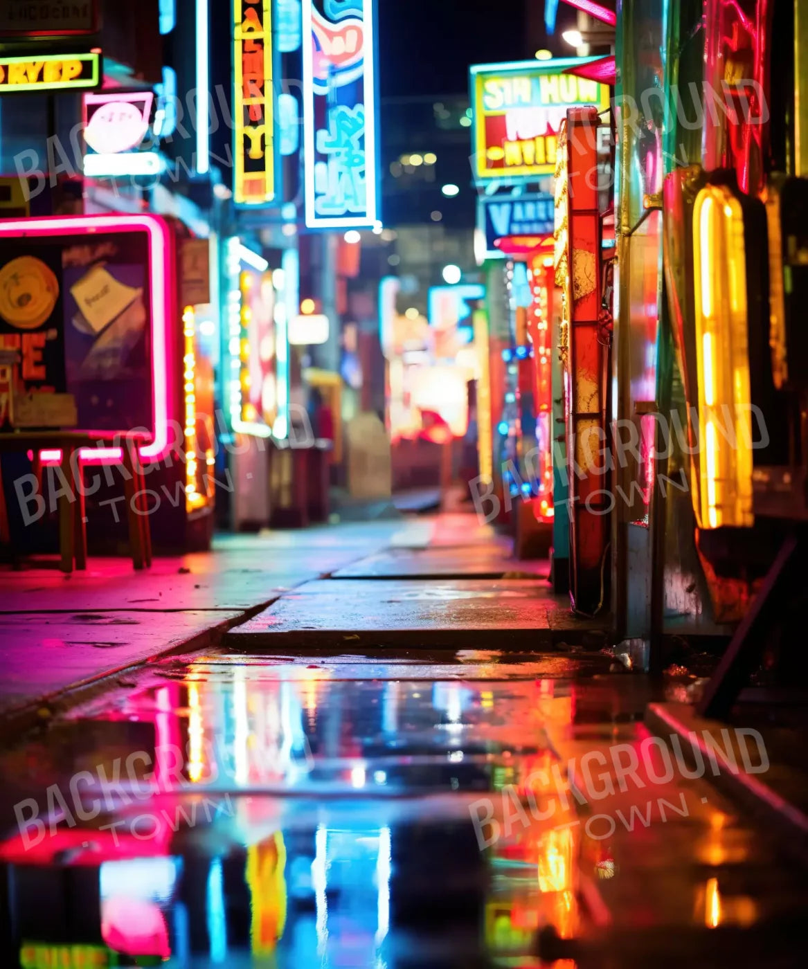 Neon Alley I 10X12 Ultracloth ( 120 X 144 Inch ) Backdrop