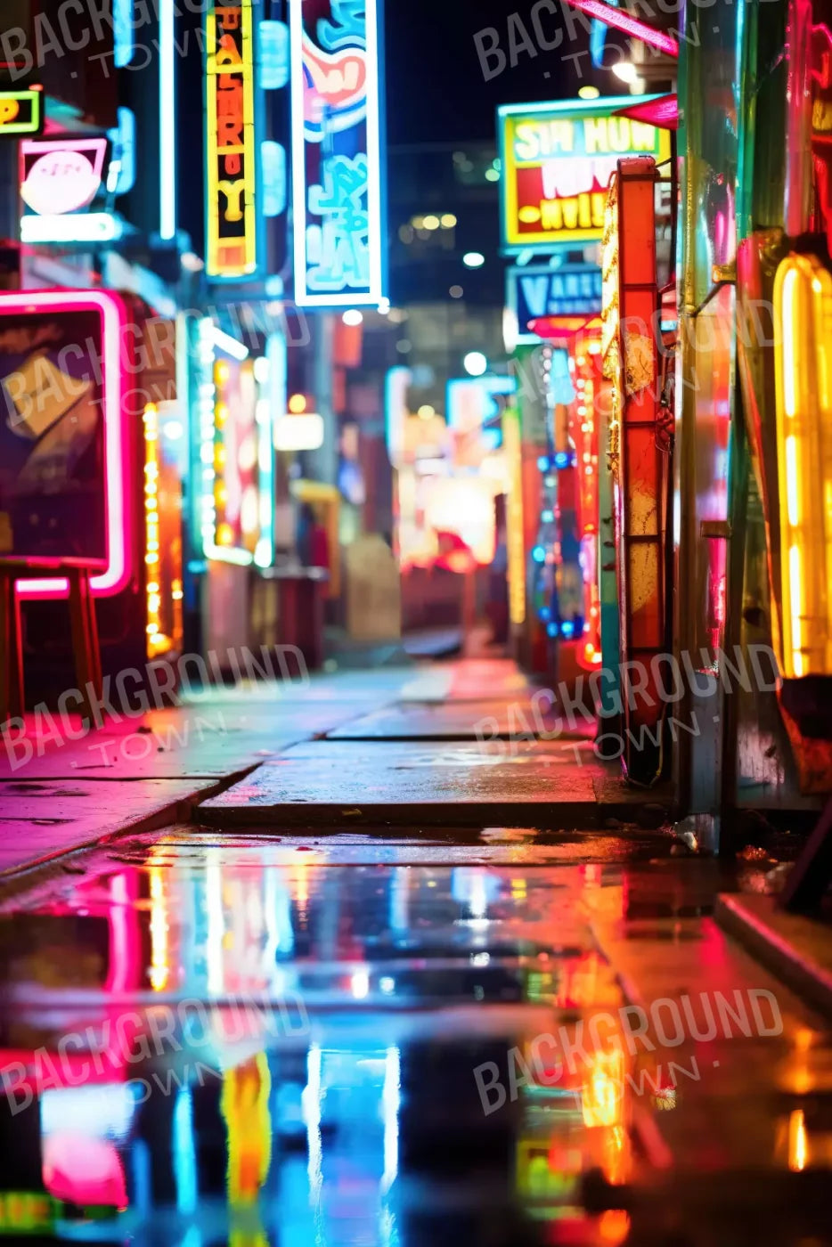 Neon Alley I 8X12 Ultracloth ( 96 X 144 Inch ) Backdrop