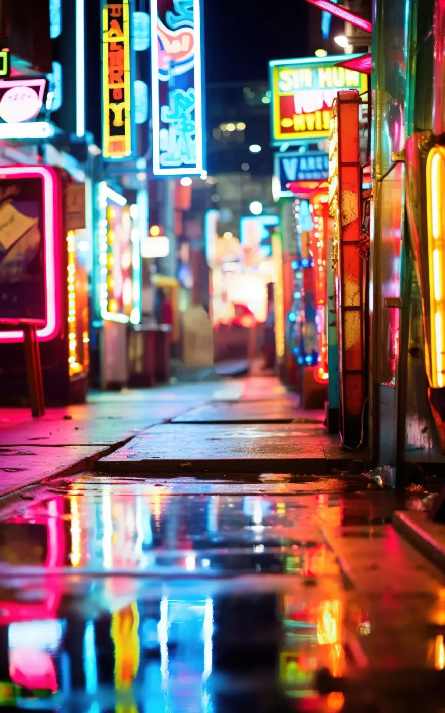 Neon Alley I 5X8 Ultracloth ( 60 X 96 Inch ) Backdrop