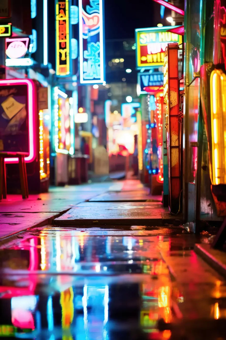 Neon Alley I 8X12 Ultracloth ( 96 X 144 Inch ) Backdrop