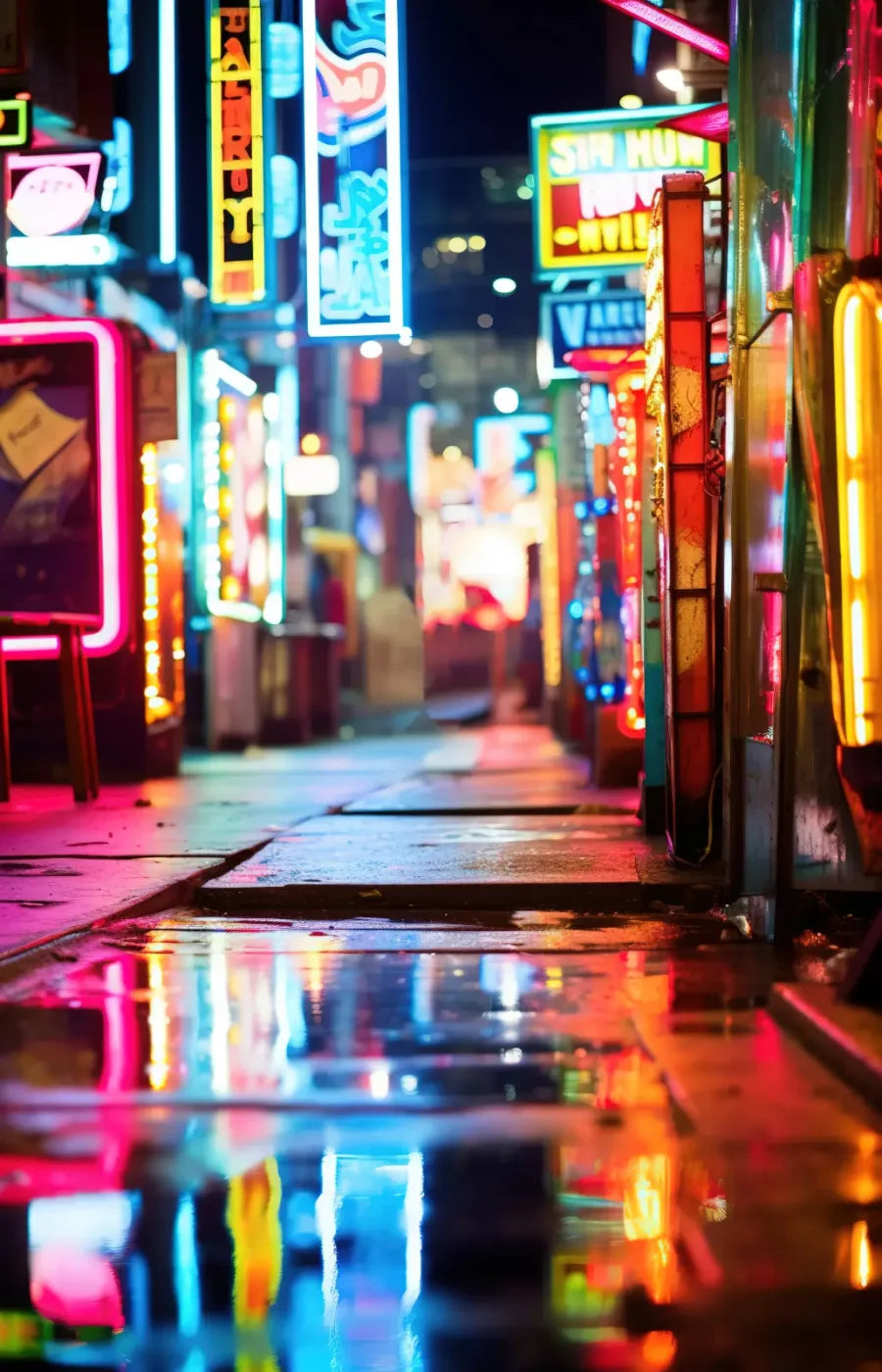Neon Alley I 9X14 Ultracloth ( 108 X 168 Inch ) Backdrop