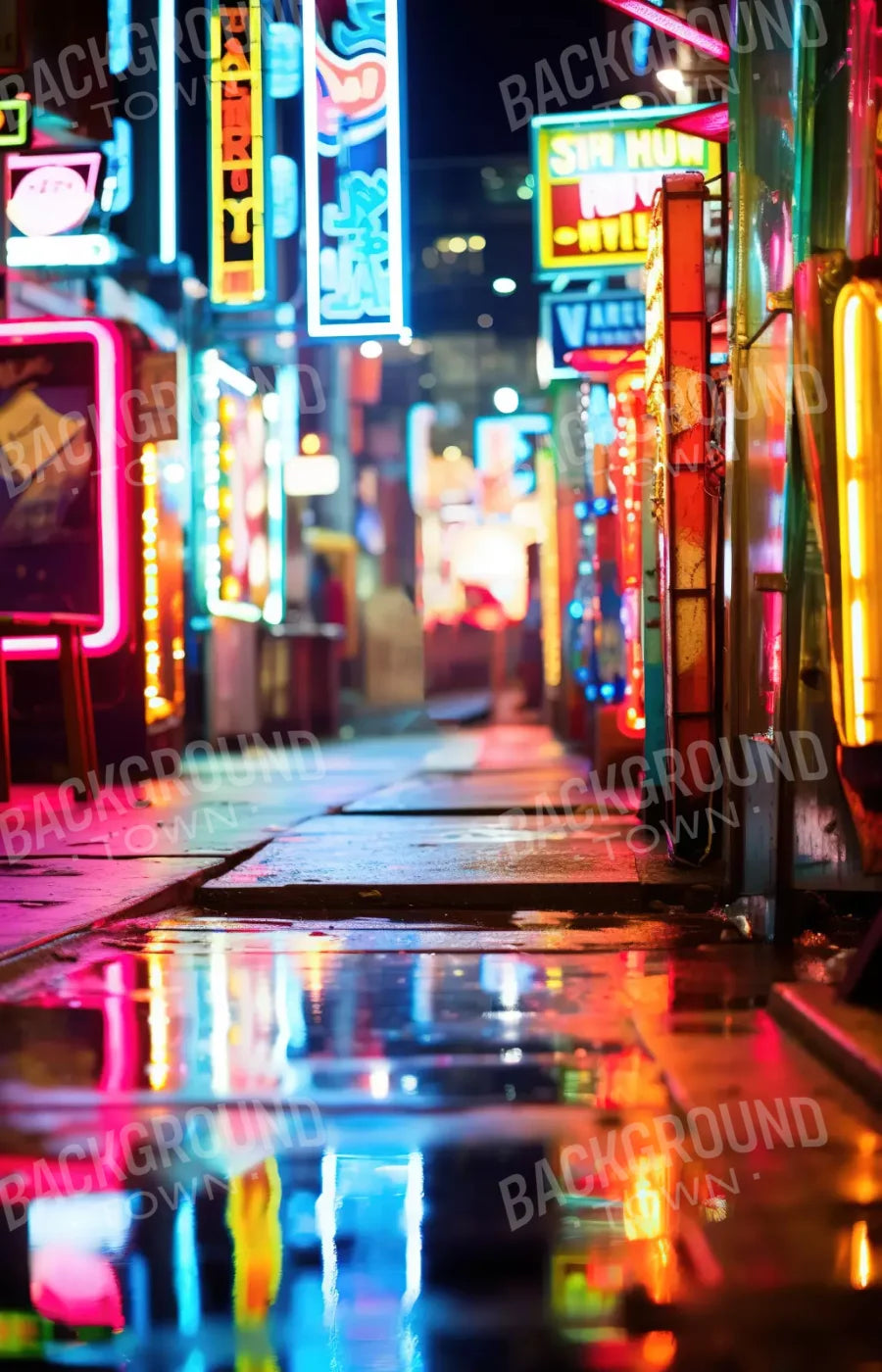 Neon Alley I 9X14 Ultracloth ( 108 X 168 Inch ) Backdrop