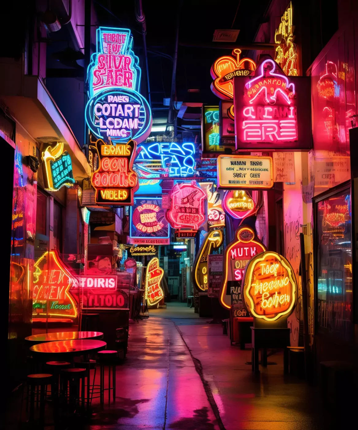 Neon Alley Ii 10X12 Ultracloth ( 120 X 144 Inch ) Backdrop