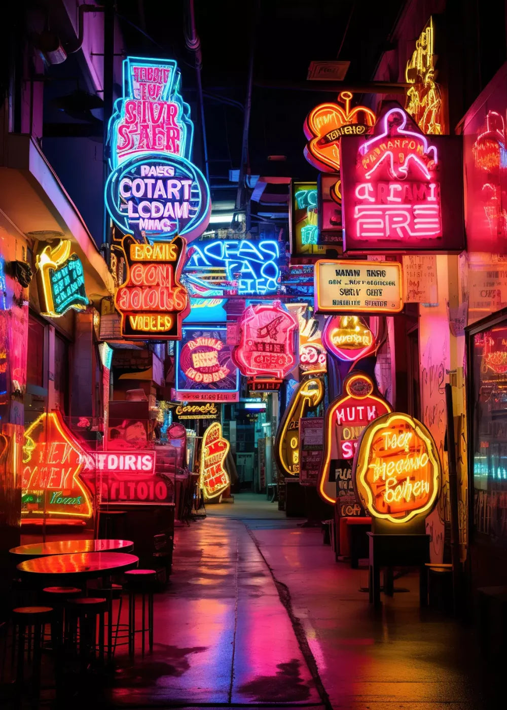 Neon Alley Ii 5X7 Ultracloth ( 60 X 84 Inch ) Backdrop