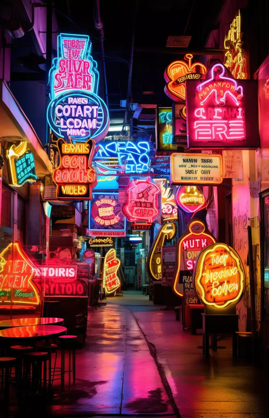 Neon Alley Ii 9X14 Ultracloth ( 108 X 168 Inch ) Backdrop
