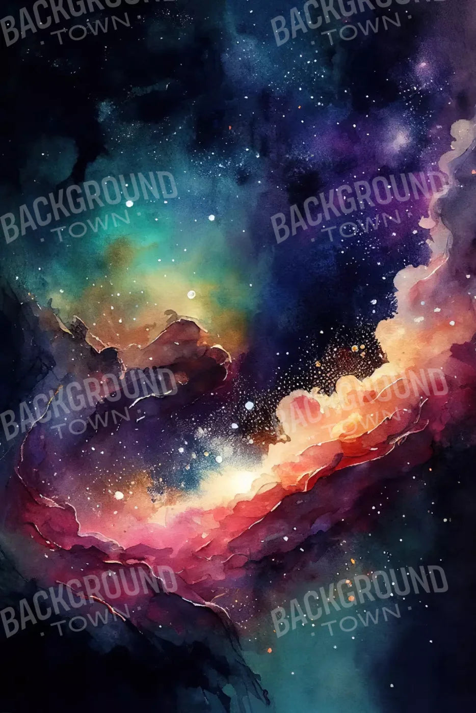 Neon Northern Lights 5X8 Ultracloth ( 60 X 96 Inch ) Backdrop