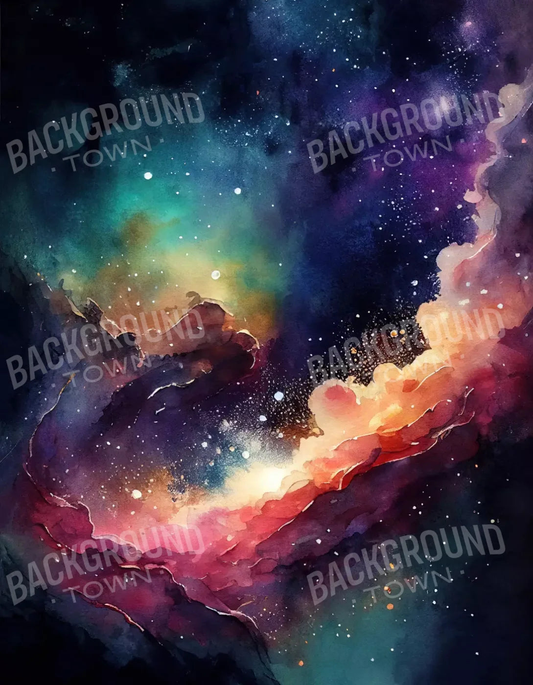 Neon Northern Lights 6X8 Fleece ( 72 X 96 Inch ) Backdrop