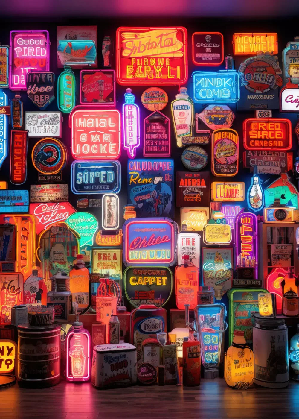 Neon Wall 5X7 Ultracloth ( 60 X 84 Inch ) Backdrop