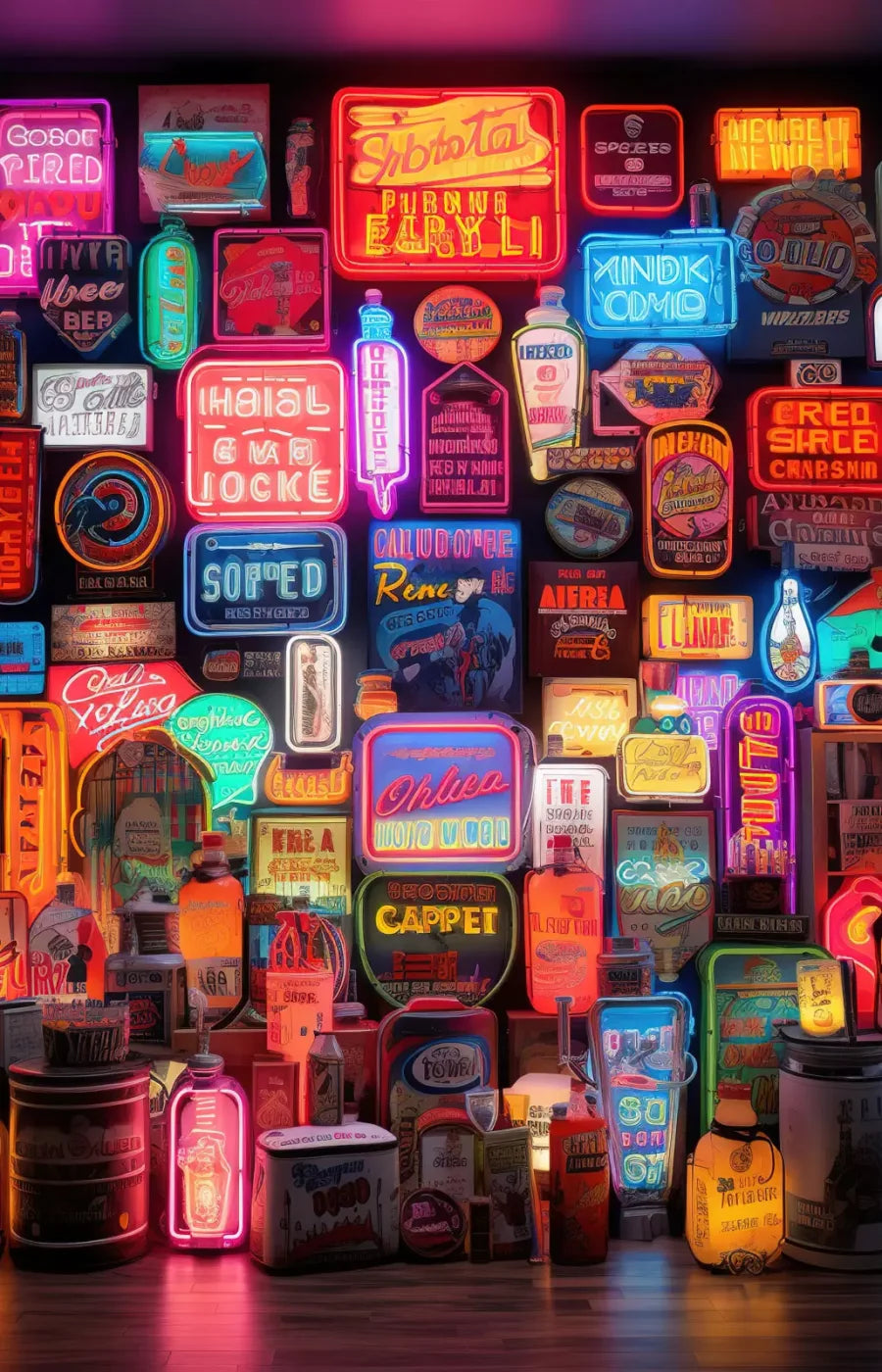 Neon Wall 9X14 Ultracloth ( 108 X 168 Inch ) Backdrop