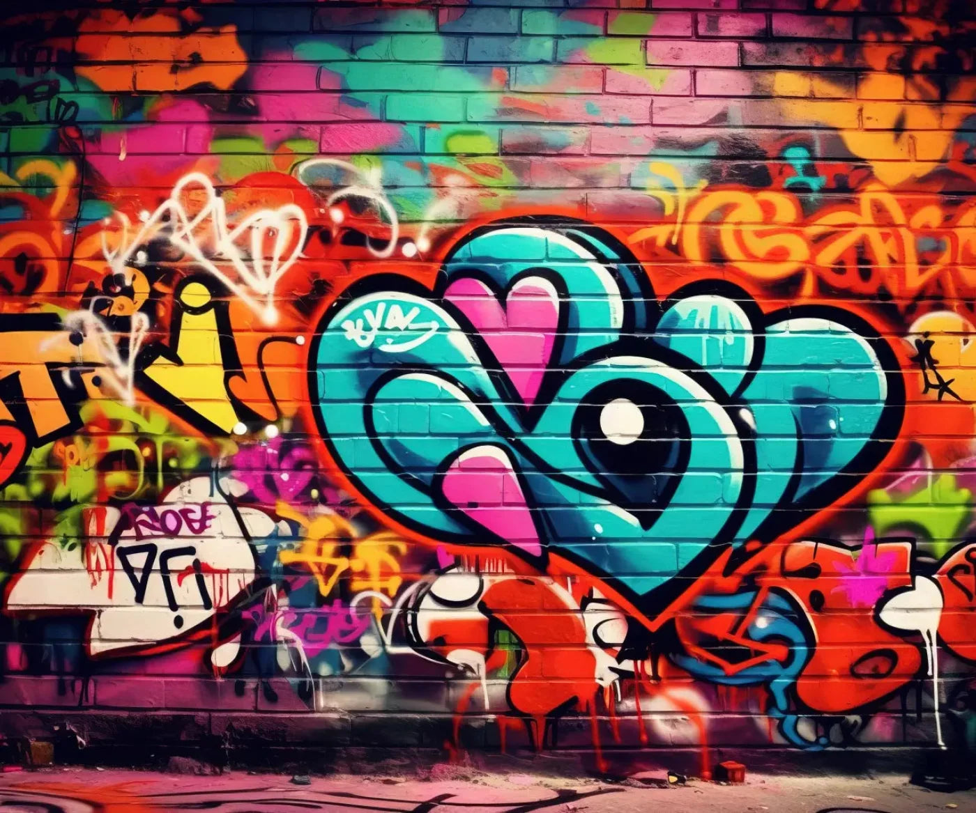 Neon Wall Art 2 5X42 Fleece ( 60 X 50 Inch ) Backdrop