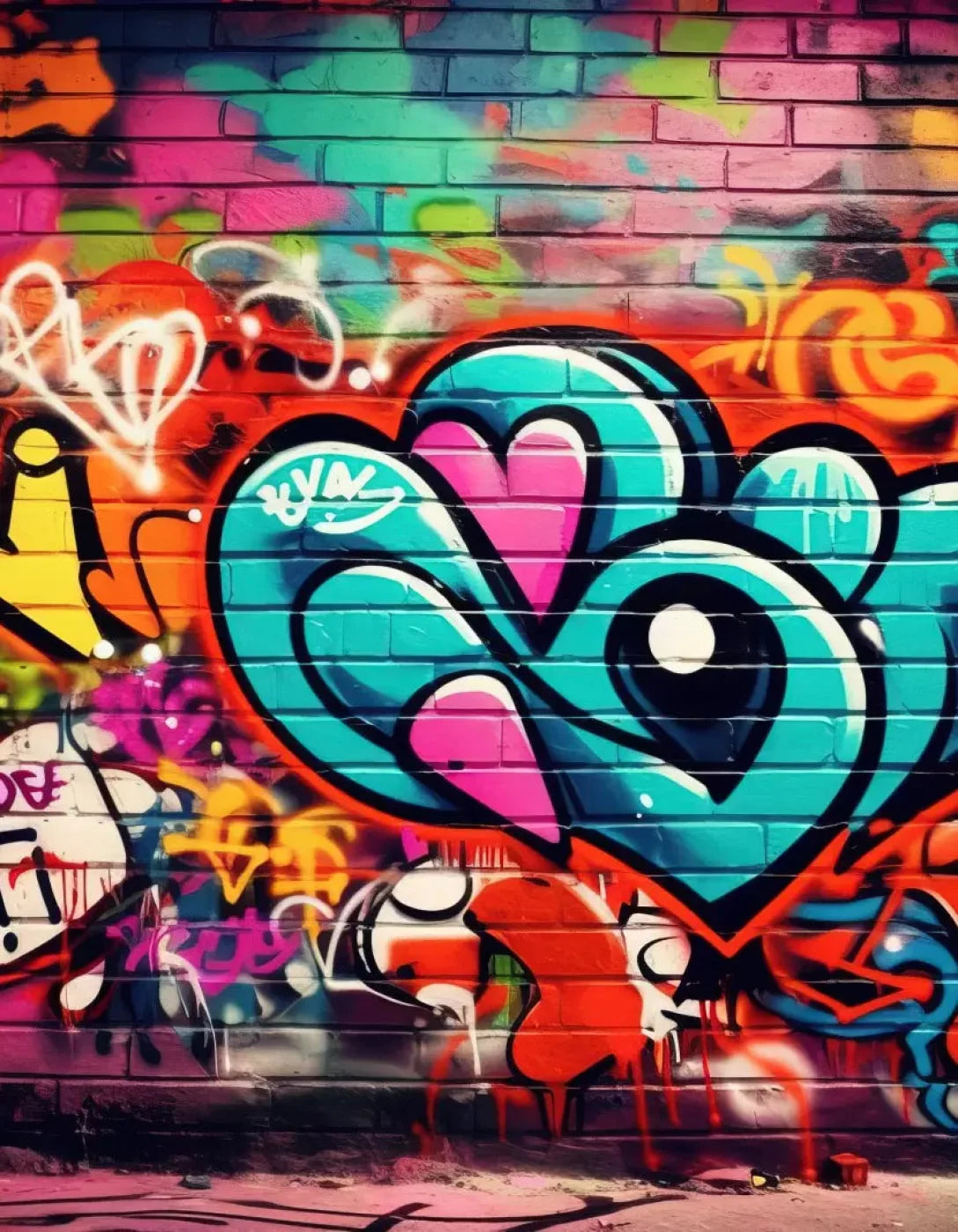 Neon Wall Art 2 6X8 Fleece ( 72 X 96 Inch ) Backdrop