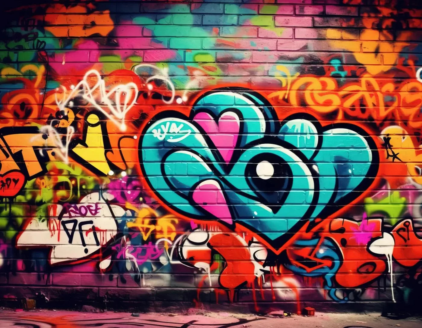 Neon Wall Art 2 8X6 Fleece ( 96 X 72 Inch ) Backdrop