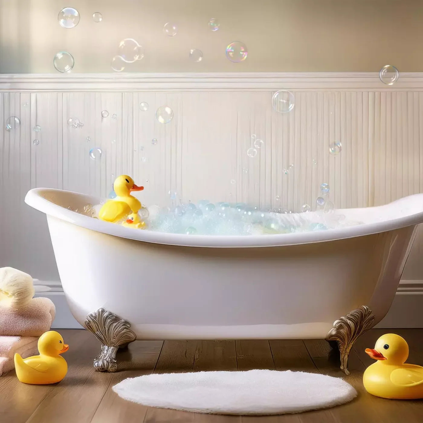 Neutral Rubber Duckie Bath 10’X10’ Ultracloth (120 X Inch) Backdrop