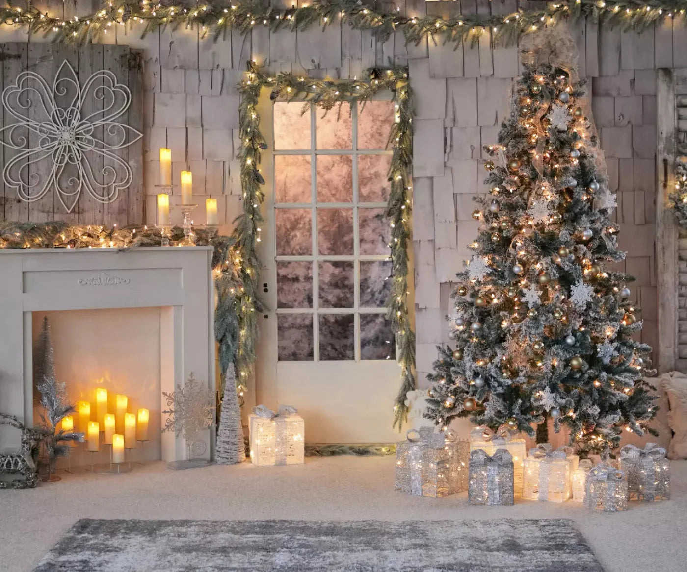 White Christmas Backdrop for Photography