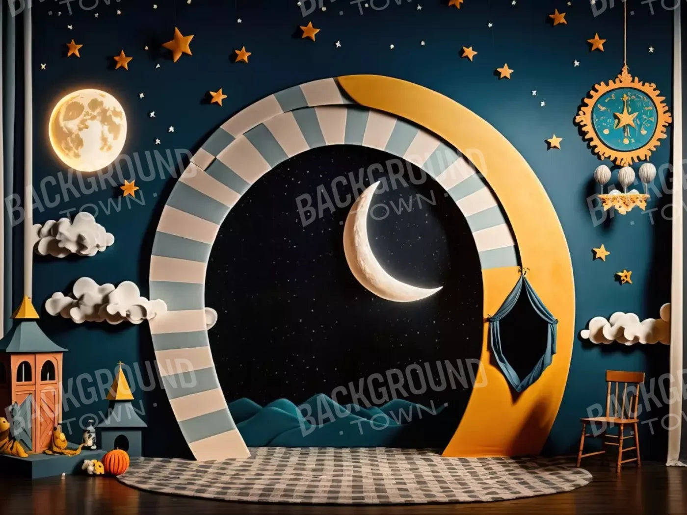 Night Time Lullaby 10X8 Fleece ( 120 X 96 Inch ) Backdrop