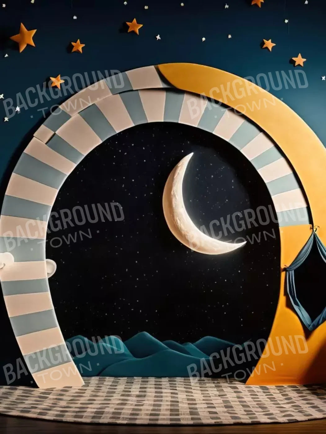 Night Time Lullaby 5X68 Fleece ( 60 X 80 Inch ) Backdrop