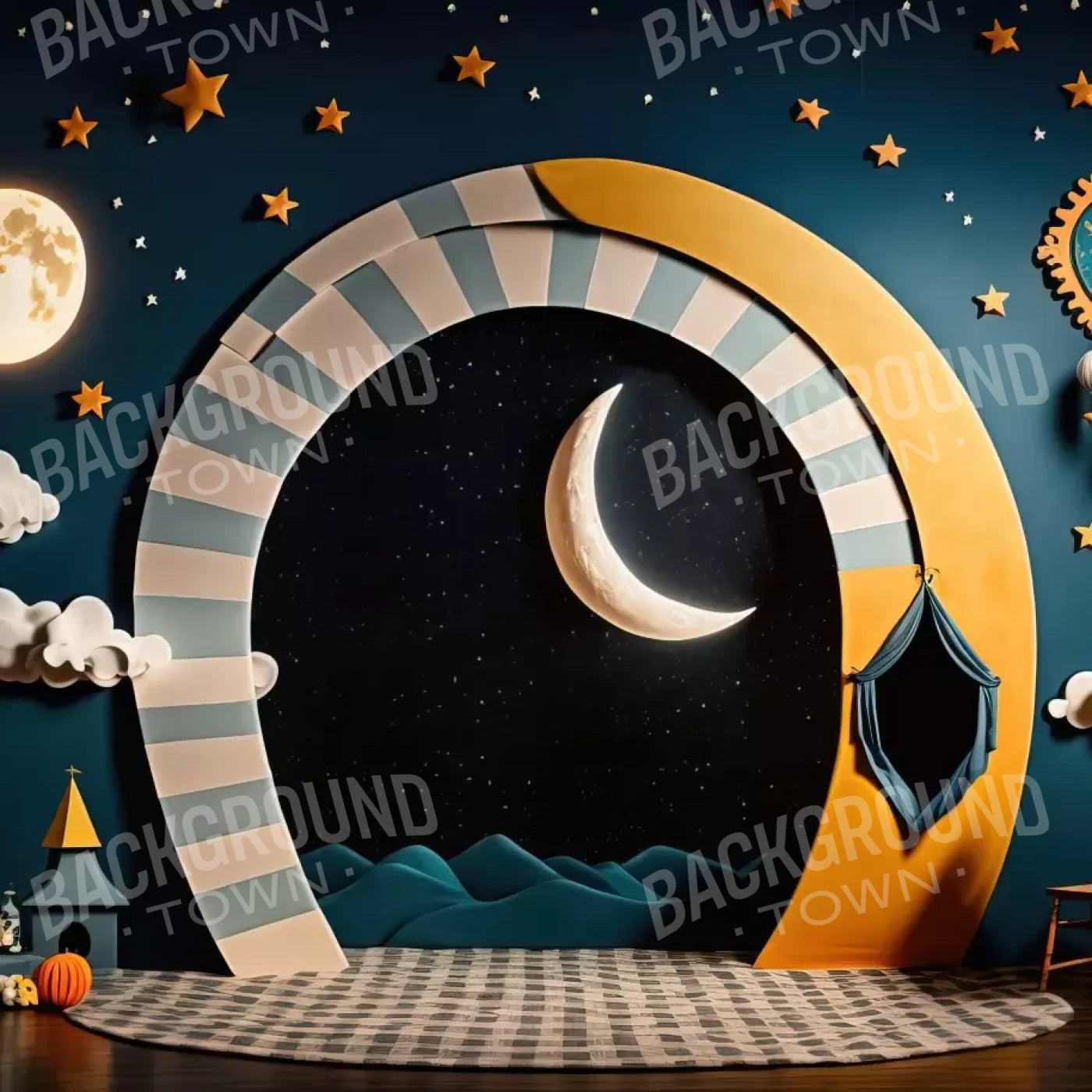 Night Time Lullaby 8X8 Fleece ( 96 X Inch ) Backdrop