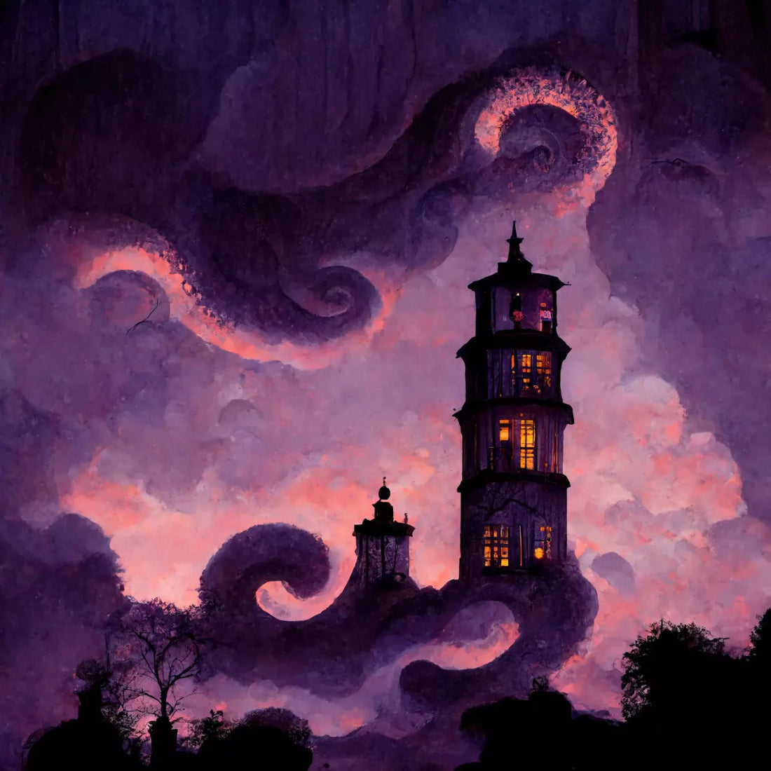 Night Tower 10X10 Ultracloth ( 120 X Inch ) Backdrop