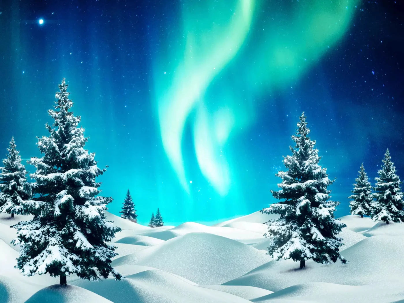 North Pole 68X5 Fleece ( 80 X 60 Inch ) Backdrop