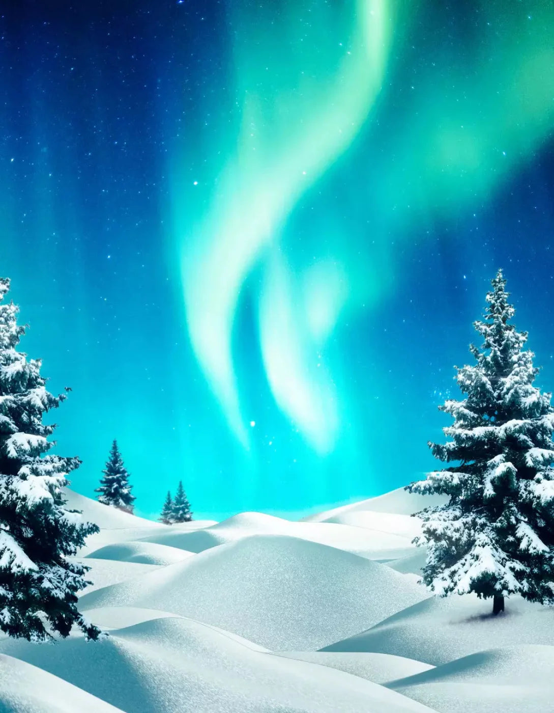 North Pole 6X8 Fleece ( 72 X 96 Inch ) Backdrop