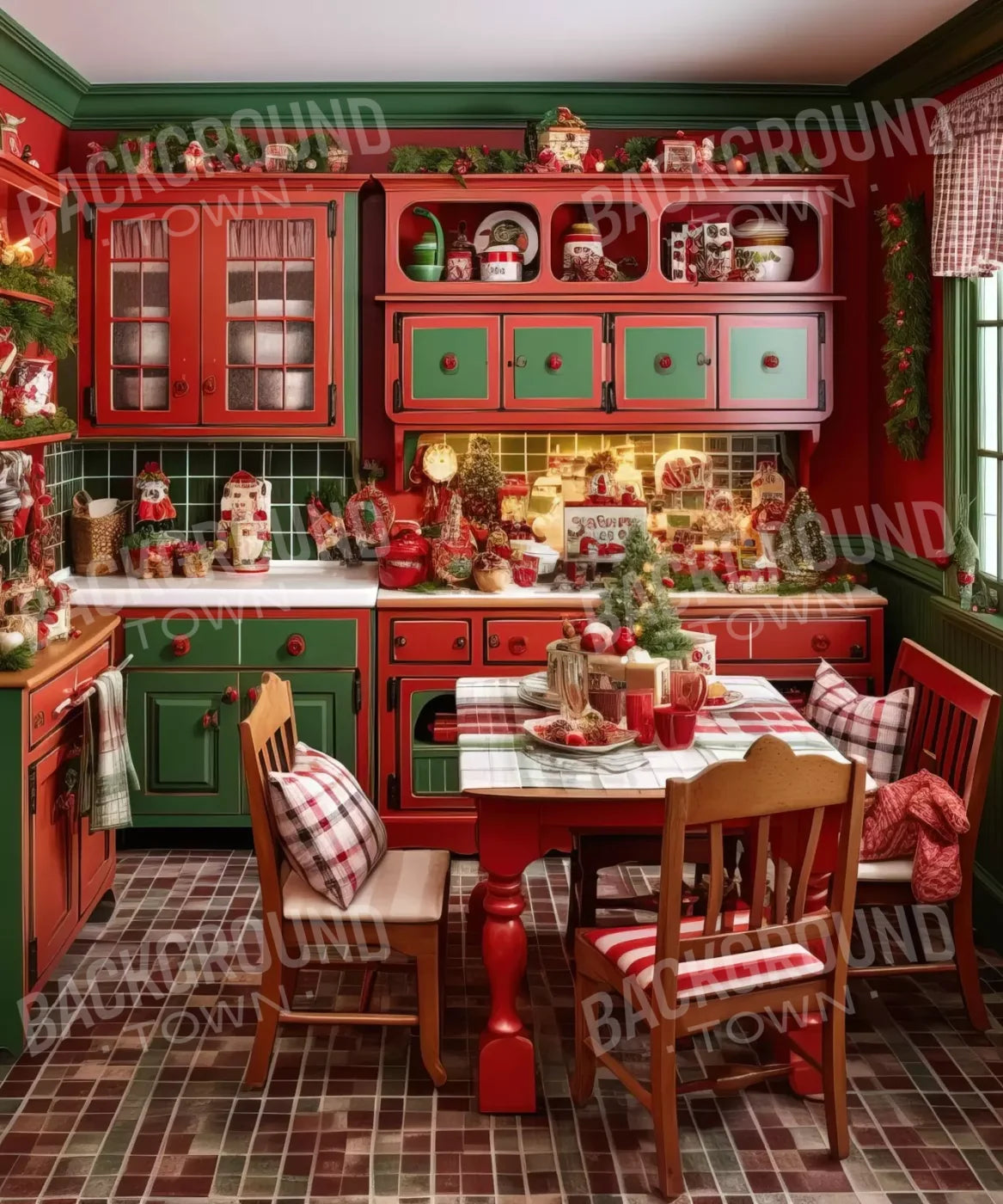 North Pole Kitchen 10’X12’ Ultracloth (120 X 144 Inch) Backdrop