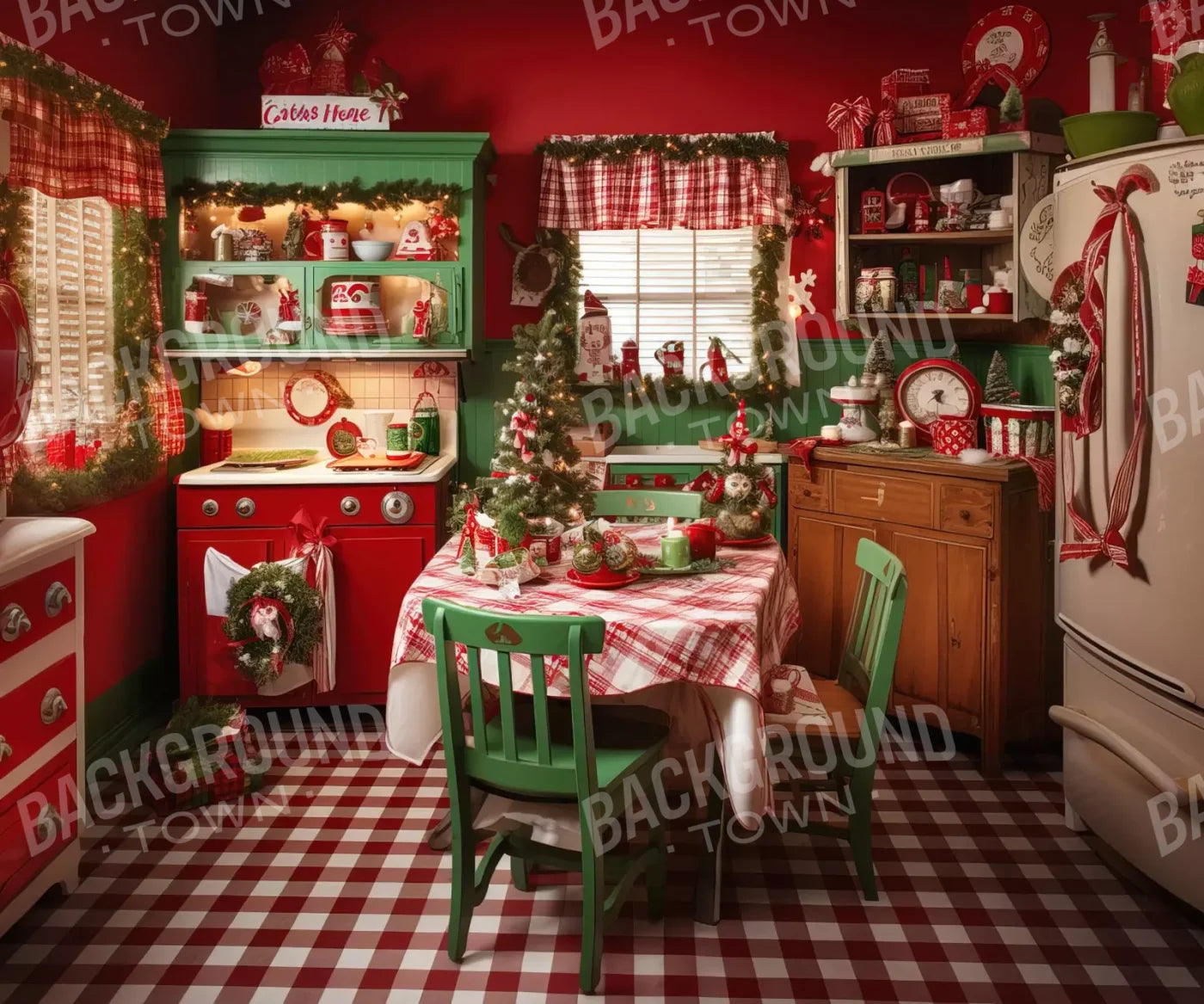 North Pole Kitchen Ii 12’X10’ Ultracloth (144 X 120 Inch) Backdrop