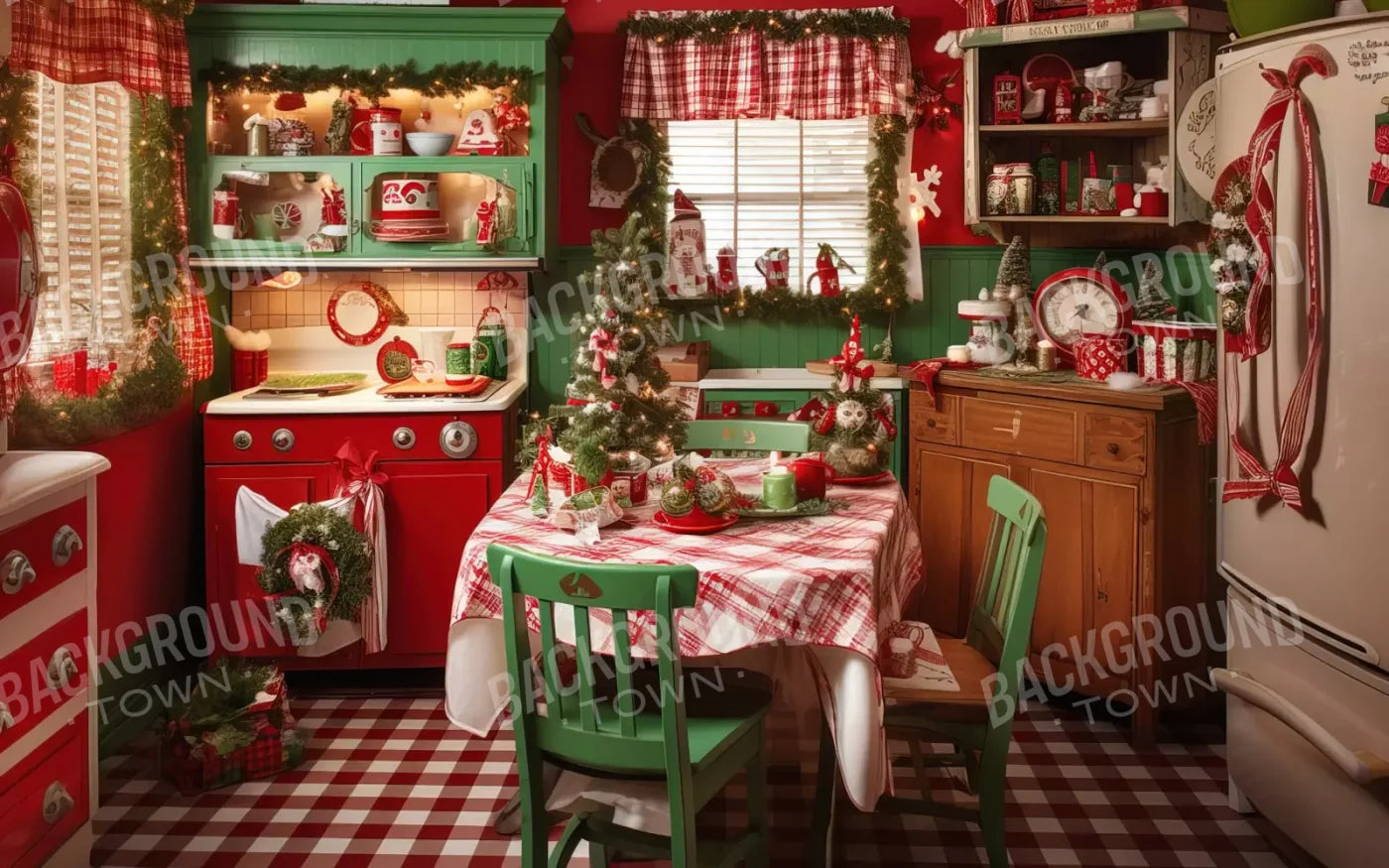 North Pole Kitchen Ii 8’X5’ Ultracloth (96 X 60 Inch) Backdrop