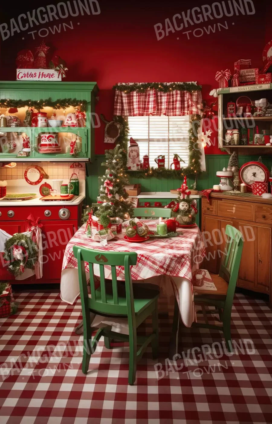 North Pole Kitchen Ii 9’X14’ Ultracloth (108 X 168 Inch) Backdrop