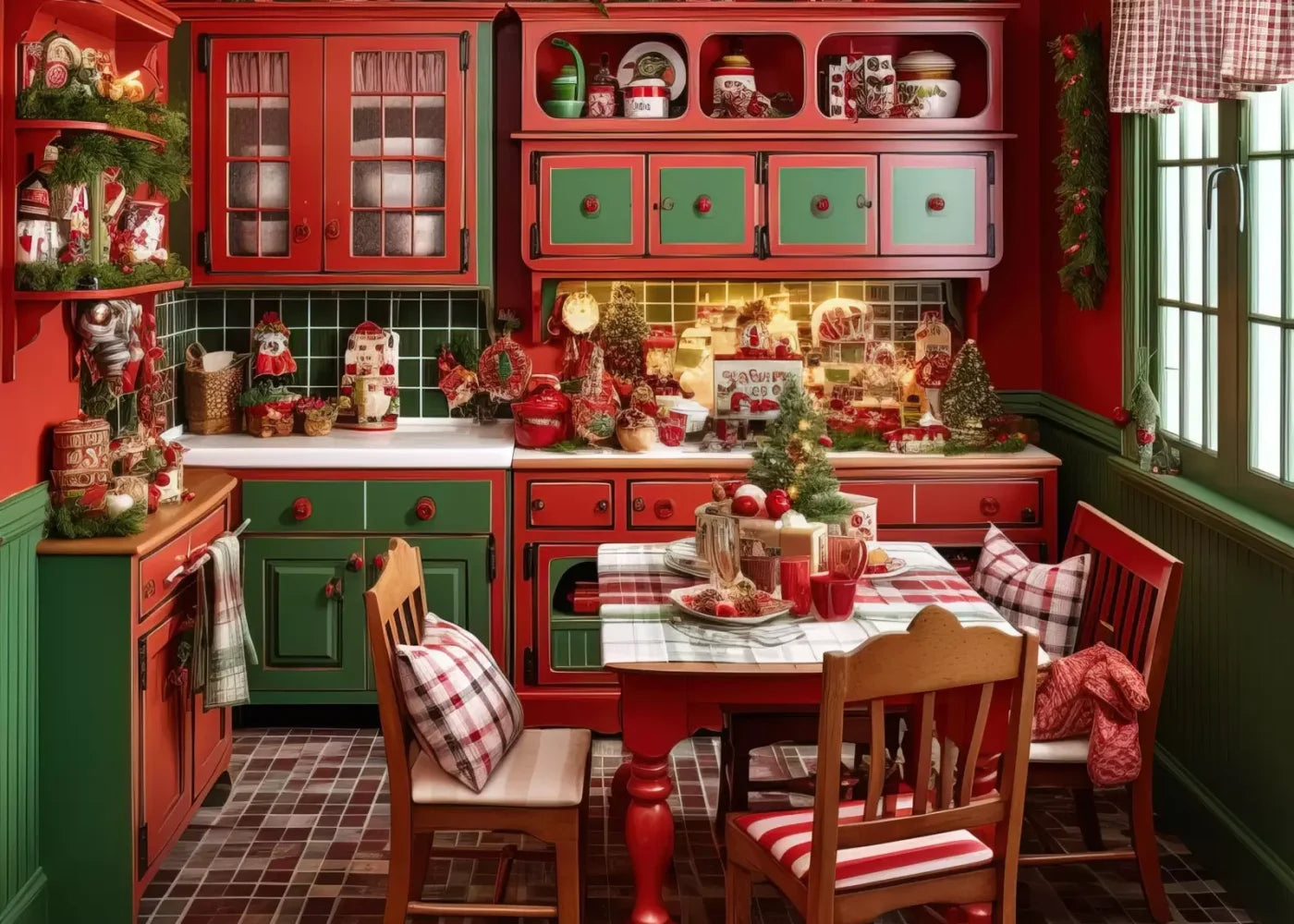 North Pole Kitchen 7’X5’ Ultracloth (84 X 60 Inch) Backdrop