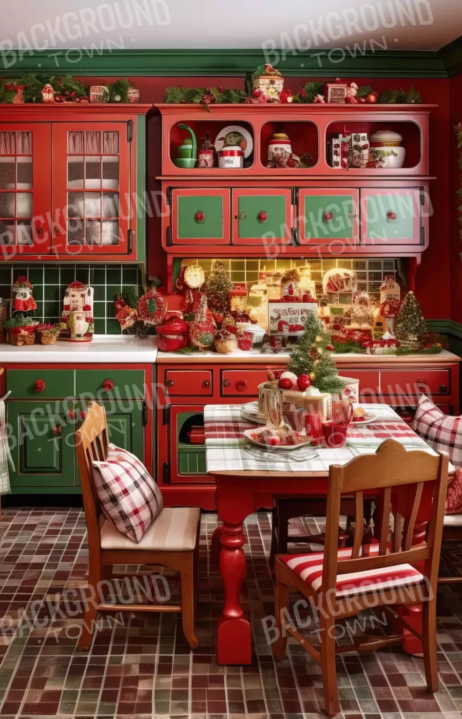 North Pole Kitchen 9’X14’ Ultracloth (108 X 168 Inch) Backdrop