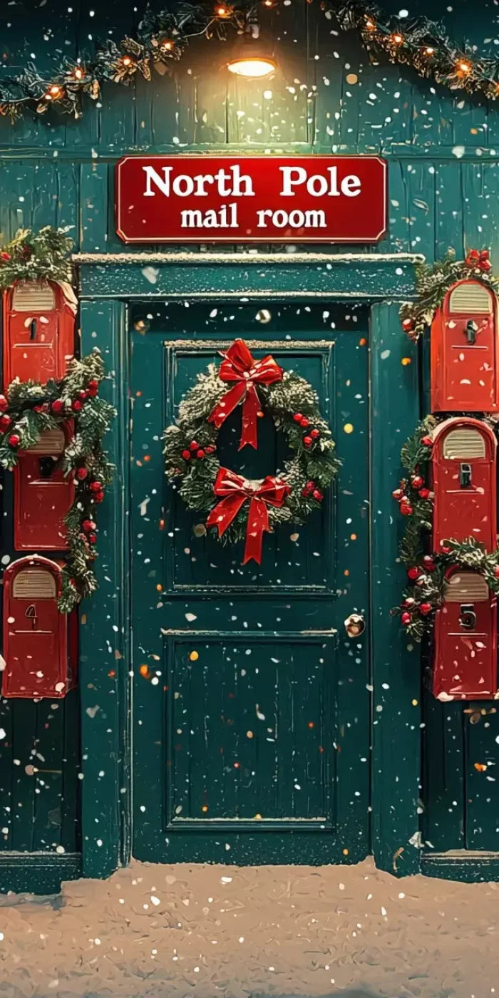 North Pole Mail Room I 10’X20’ Ultracloth (120 X 240 Inch) Backdrop
