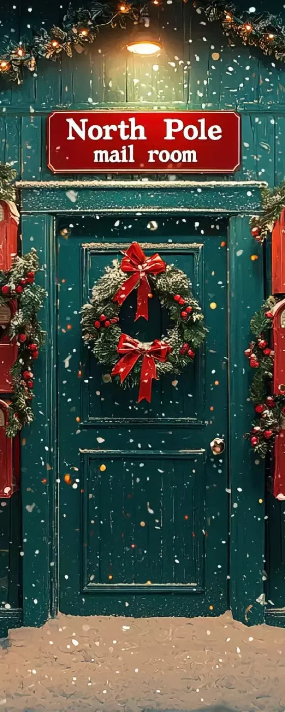North Pole Mail Room I 8’X20’ Ultracloth (96 X 240 Inch) Backdrop