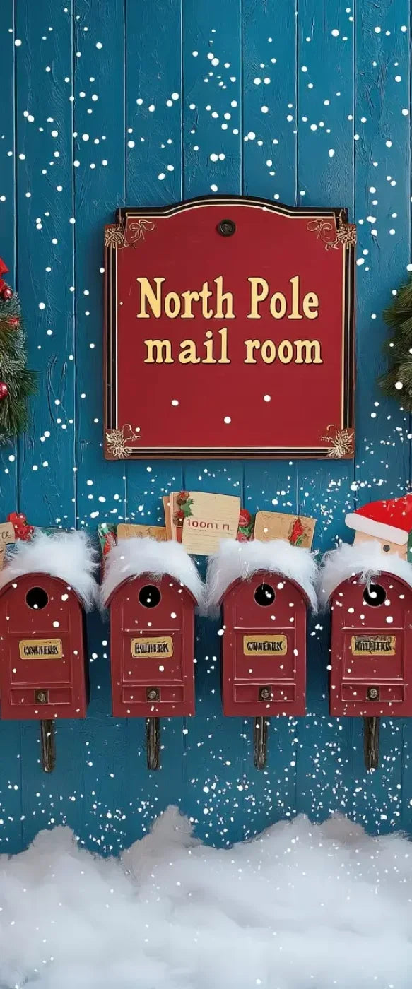 North Pole Mail Room Wall 5’X12’ Ultracloth For Westcott X-Drop (60 X 144 Inch) Backdrop