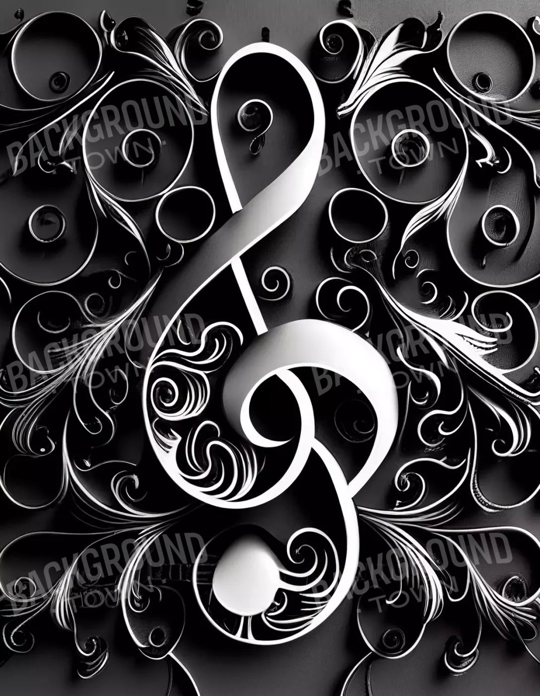 Music Note 6X8 Fleece ( 72 X 96 Inch ) Backdrop