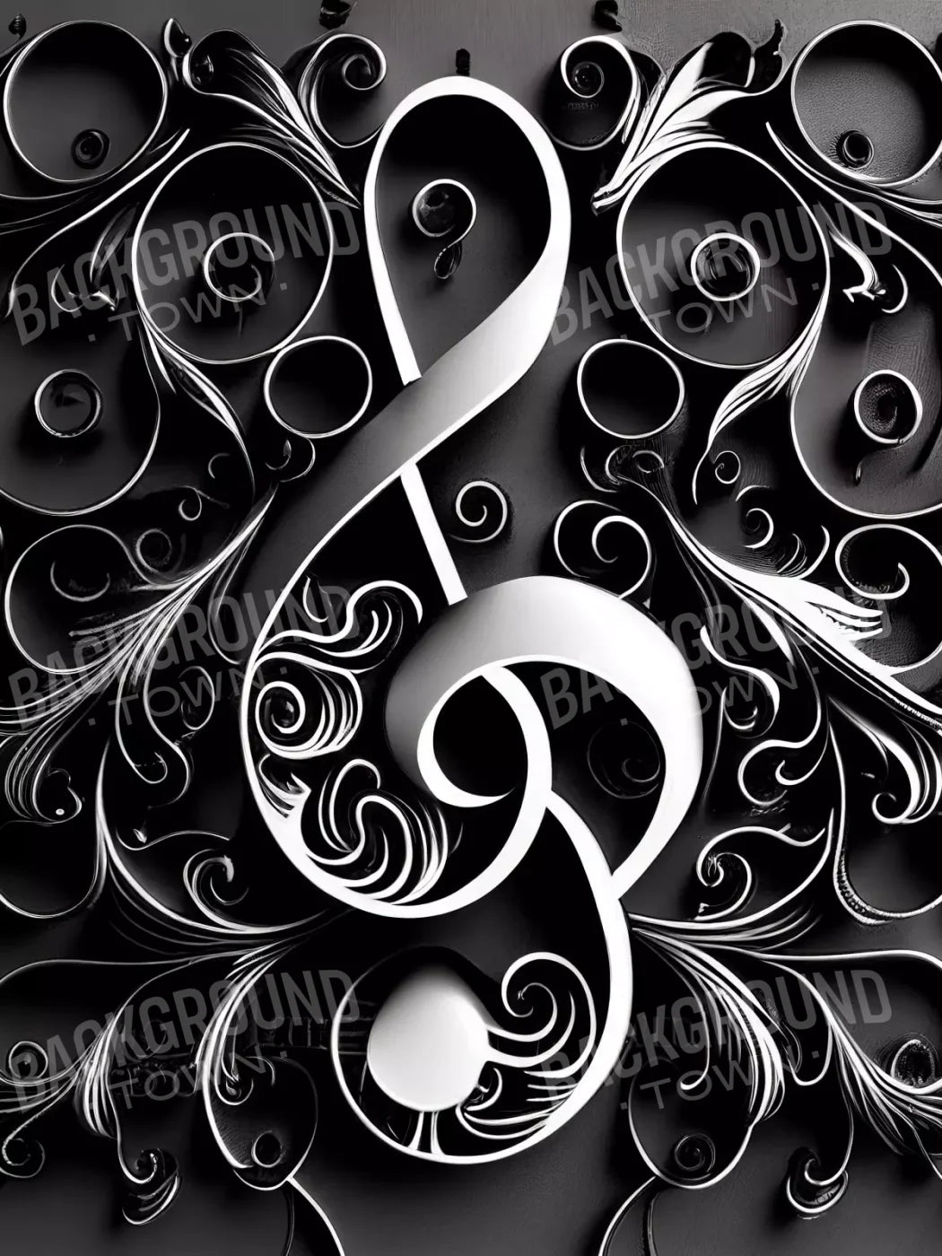 Music Note 8X10 Fleece ( 96 X 120 Inch ) Backdrop