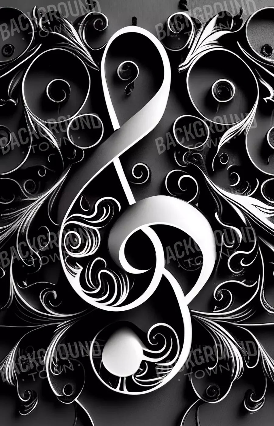 Music Note 8X12 Ultracloth ( 96 X 144 Inch ) Backdrop