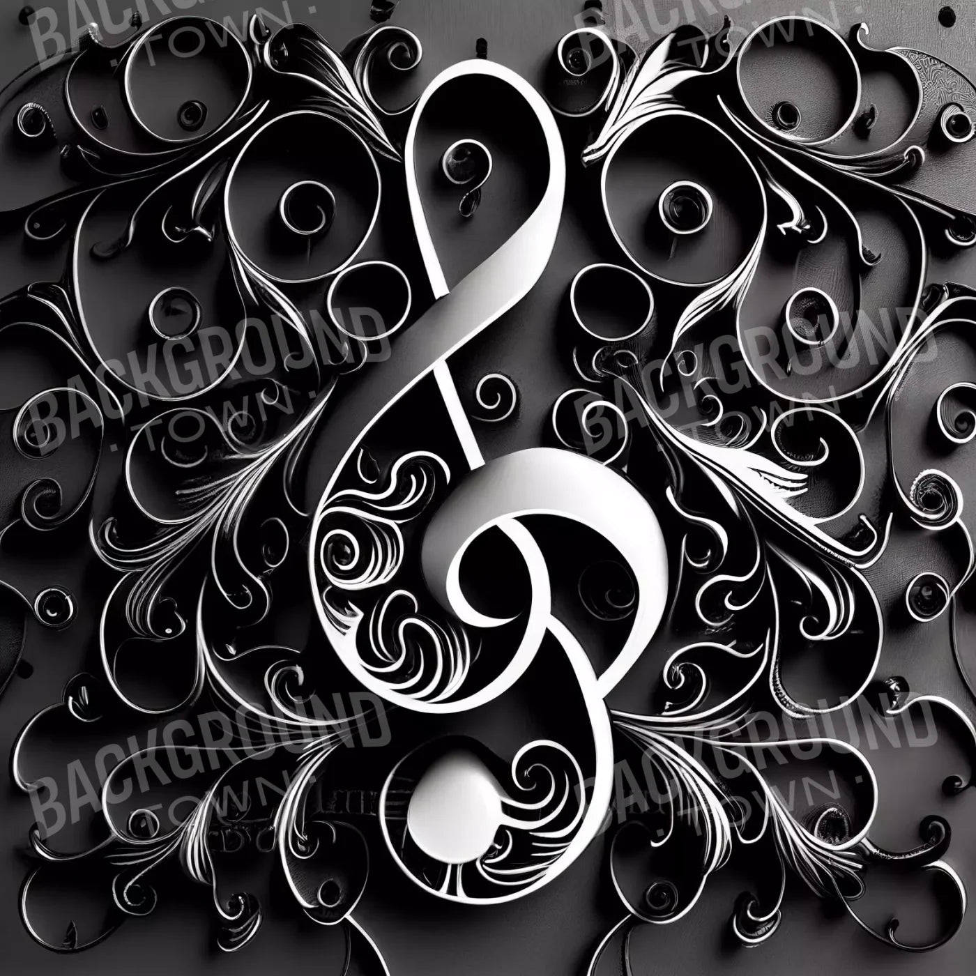 Music Note 8X8 Fleece ( 96 X Inch ) Backdrop