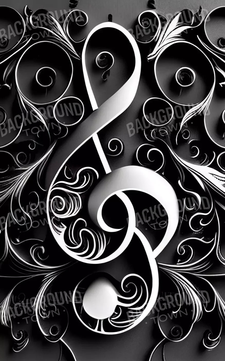 Music Note 9X14 Ultracloth ( 108 X 168 Inch ) Backdrop