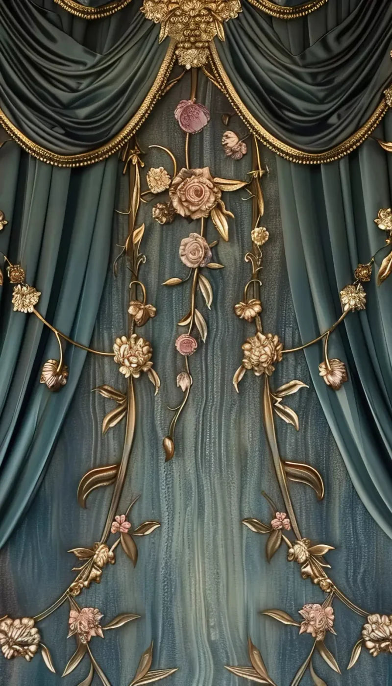 Nouveau Floral Curtain 8’X14’ Ultracloth (96 X 168 Inch) Backdrop