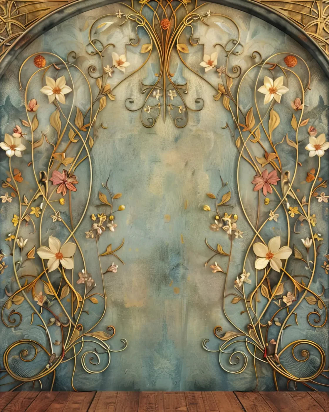 Nouveau Wall I 8’X10’ Fleece (96 X 120 Inch) Backdrop