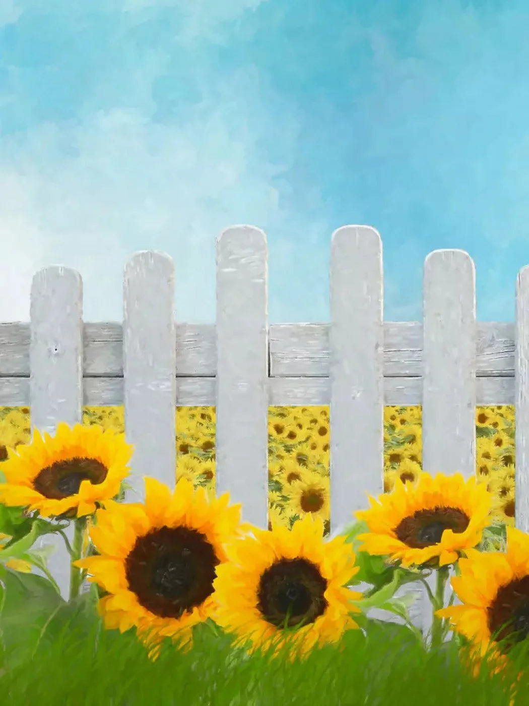 Ode To Sunflowers 8X10 Fleece ( 96 X 120 Inch ) Backdrop