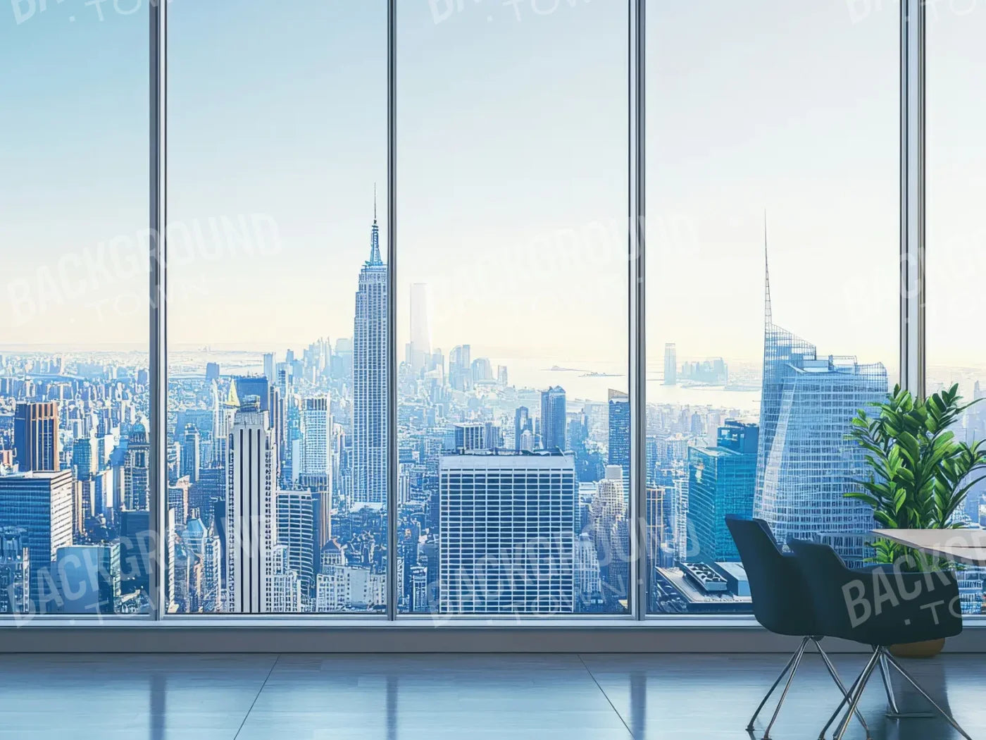 Office Window 8’x6’ Fleece (96 x 72 inch) Backdrop